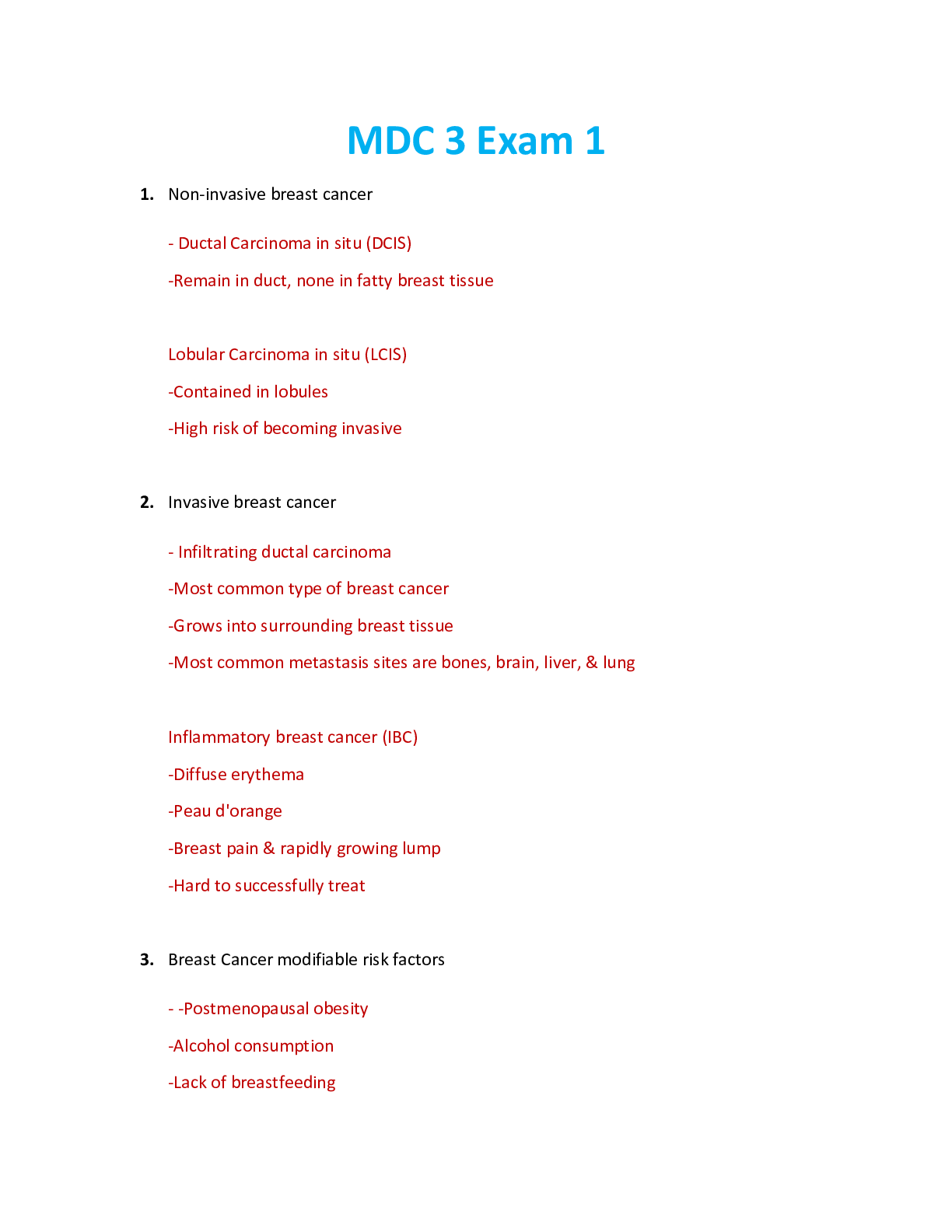 Preview of NUR 2502 / NUR2502 Exam 1 Study Guide: Multidimensional Care III / MDC 3 Exam 1 Study Guide (Latest 2021/ 2022) Rasmussen